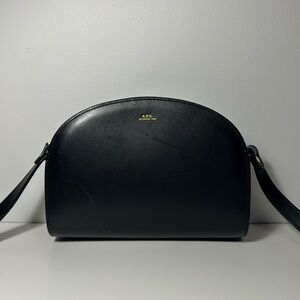 A.P.C Demi-lune bag in smooth black leather (pre-loved)